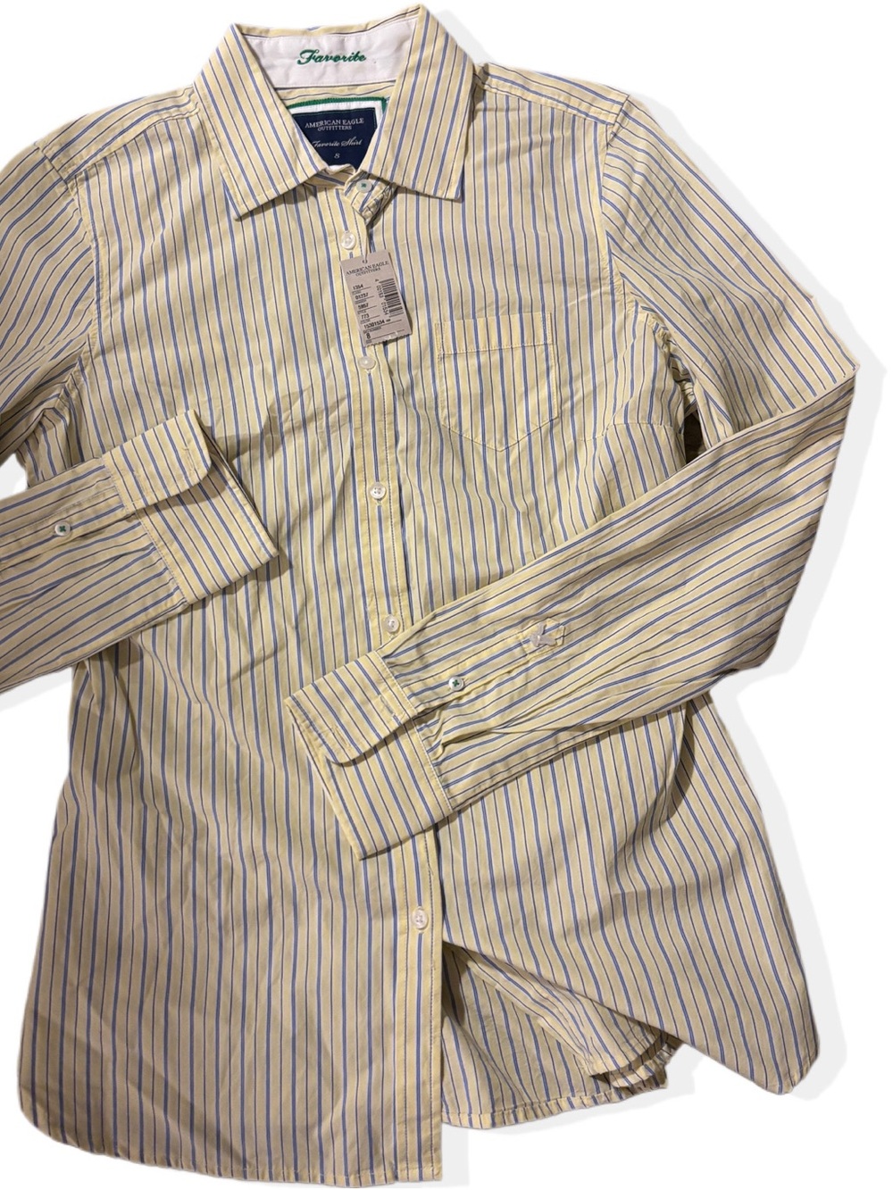 Yellow and Blue Stripe Button-Down Shirt